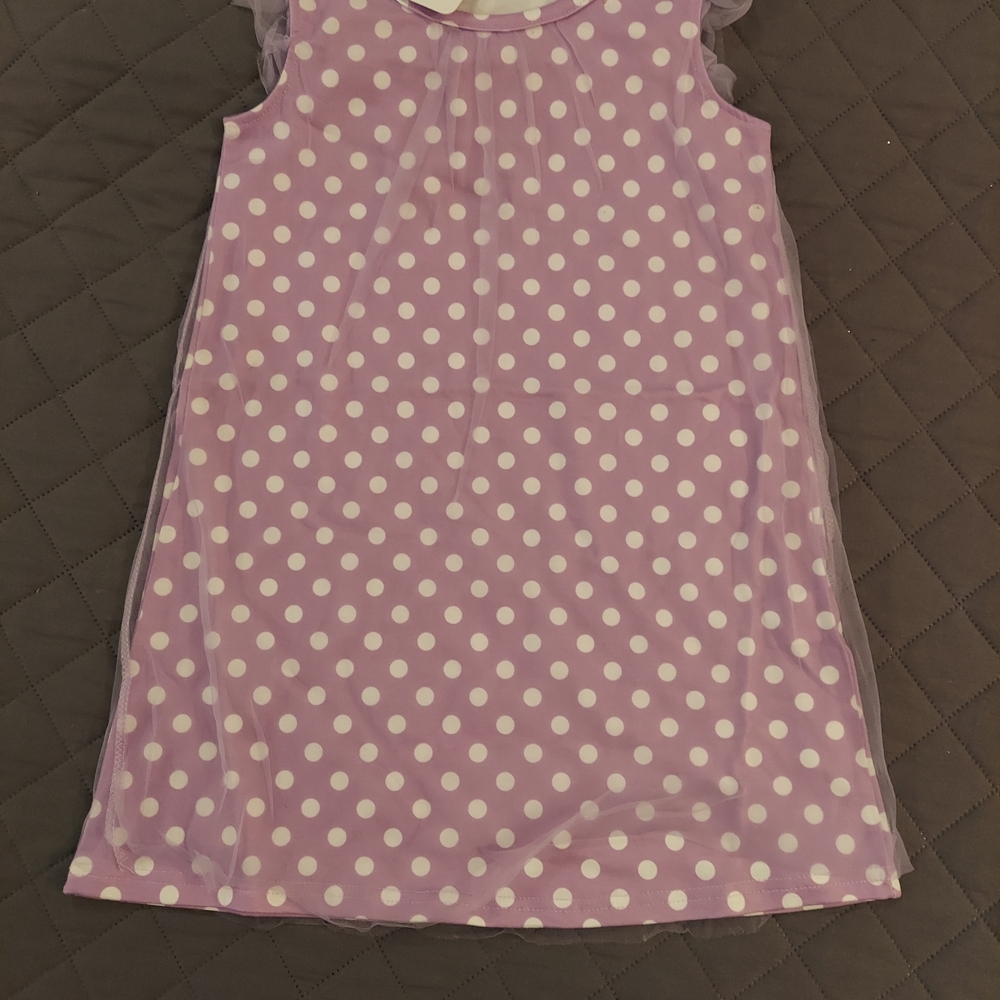 Charming Polka Dot Kids Dress in Purple